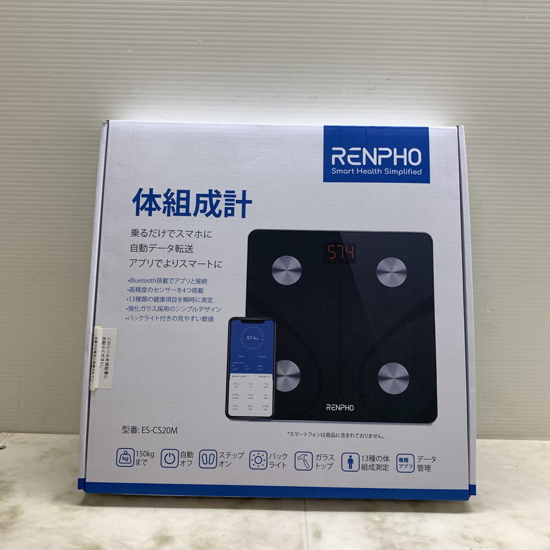 MIN【中古美品】RENPHO 体組成計 ES-CS20M スマホ連動機種 ブラック〈104-250908-AS-09-MIN〉_画像1