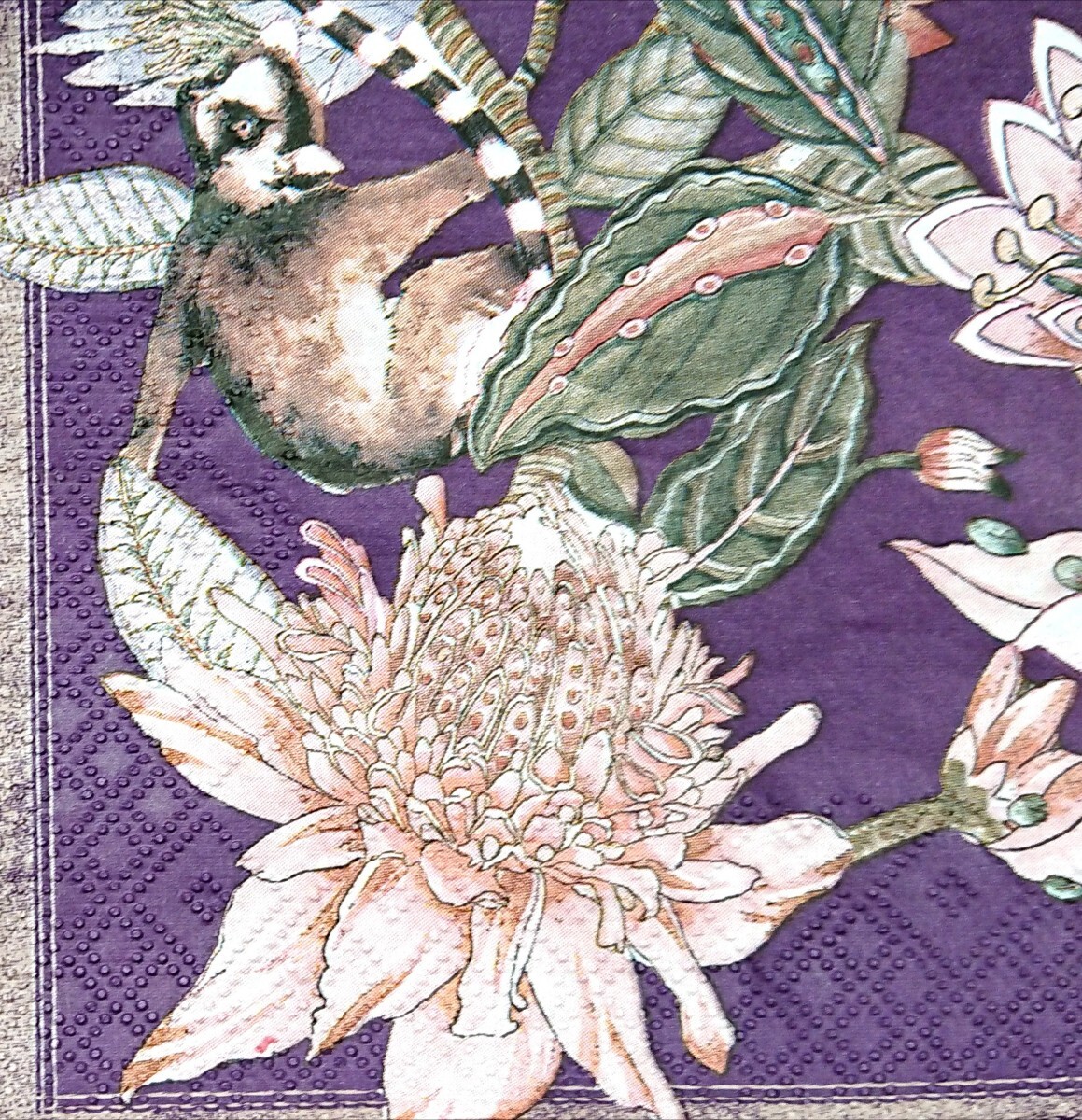 【即決】ペーパーナプキンバラ売り1枚から カクテルサイズ 【ZARA HOME】Flower&Monkey _画像3