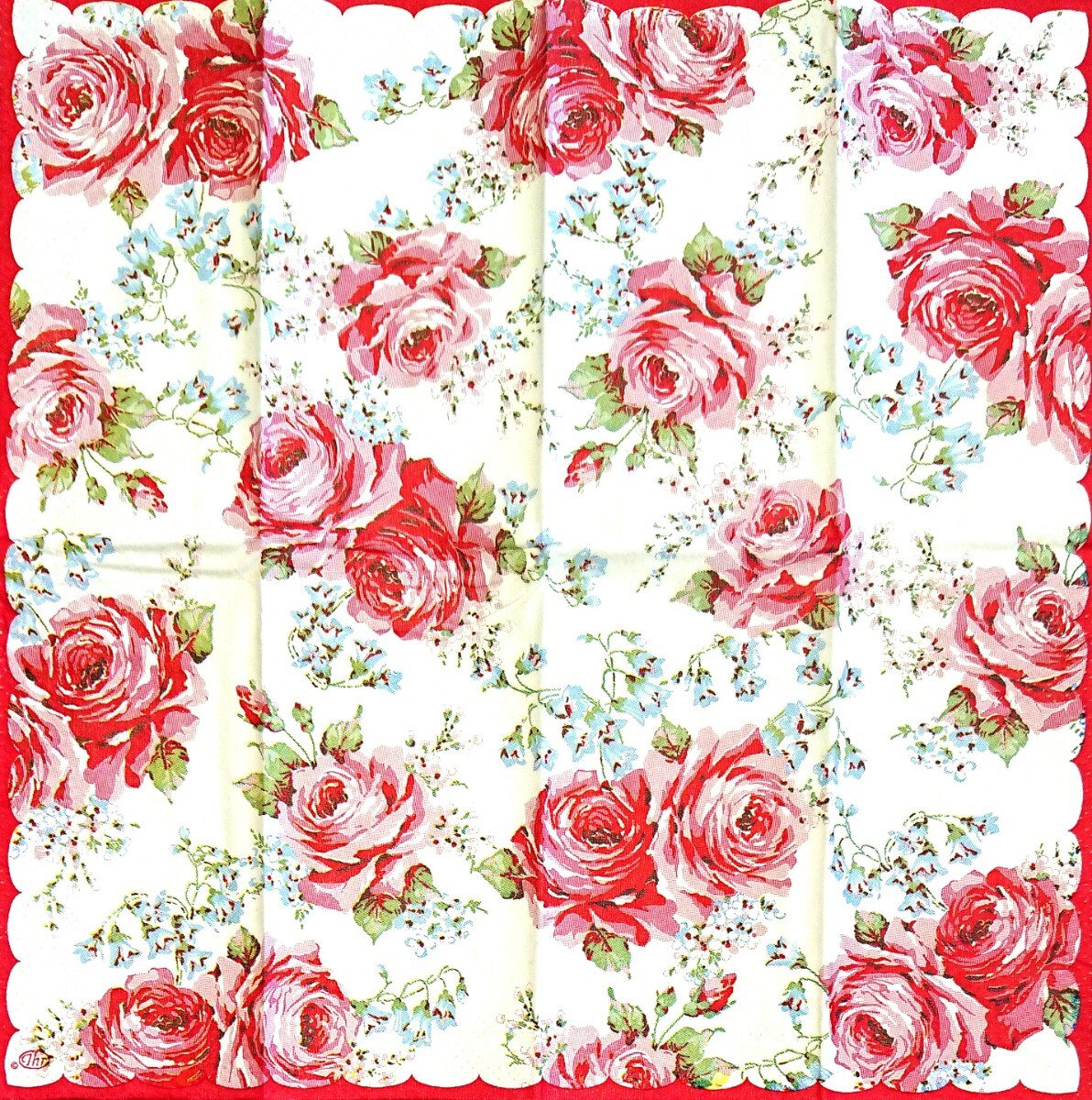 【即決】ペーパーナプキンバラ売り1枚から ポケットサイズ 【Cath Kidston】CLASSIC ROSE white_画像1