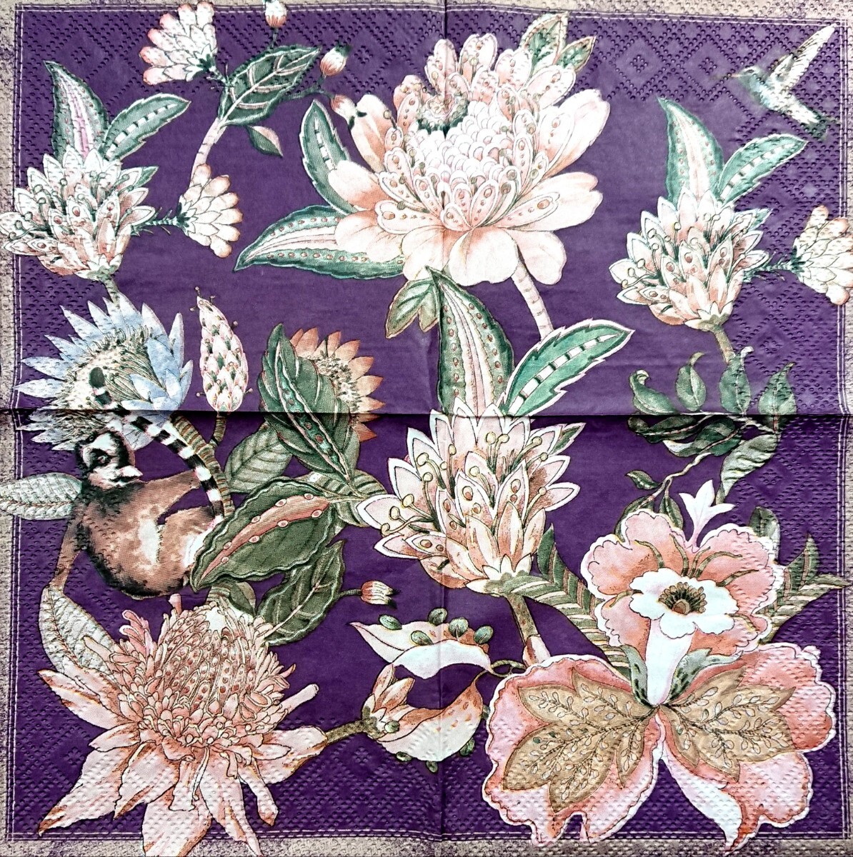 【即決】ペーパーナプキンバラ売り1枚から カクテルサイズ 【ZARA HOME】Flower&Monkey _画像7