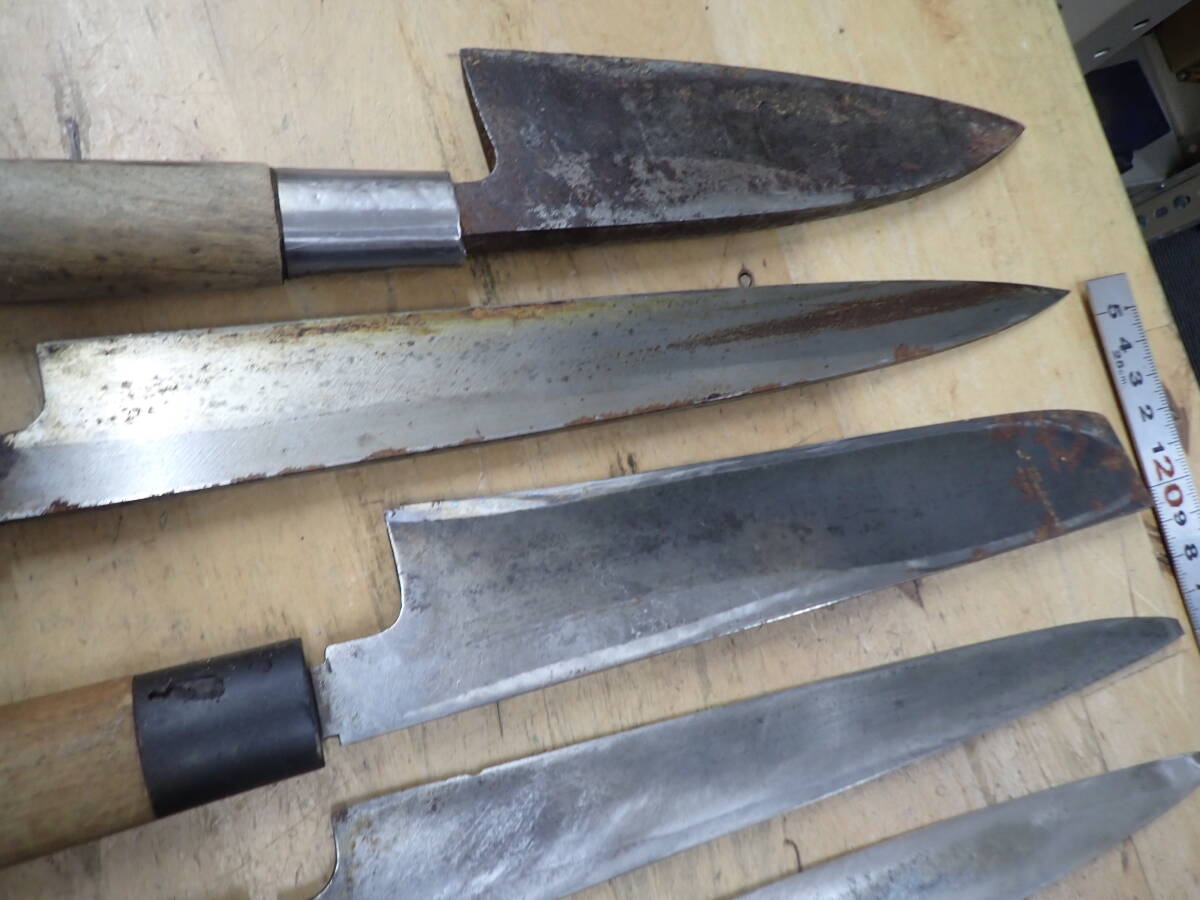 『A25A』和包丁 7本（7點）まとめてセット 出刃包丁 薄刃包丁 柳刃包丁 刺身包丁 正千代 角兵門 正本総本店 有次 隆正宗 