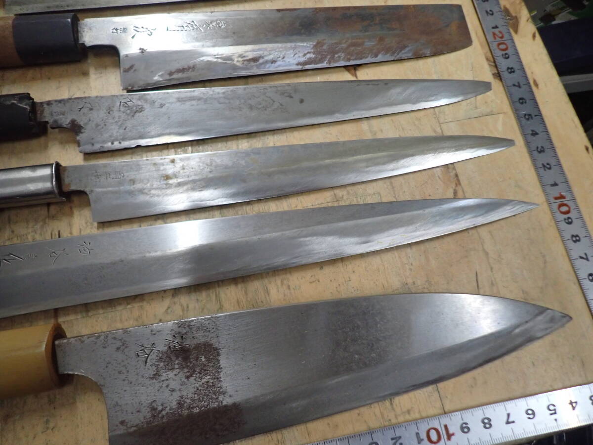 『A25A』和包丁 7本（7點）まとめてセット 出刃包丁 薄刃包丁 柳刃包丁 刺身包丁 正千代 角兵門 正本総本店 有次 隆正宗 