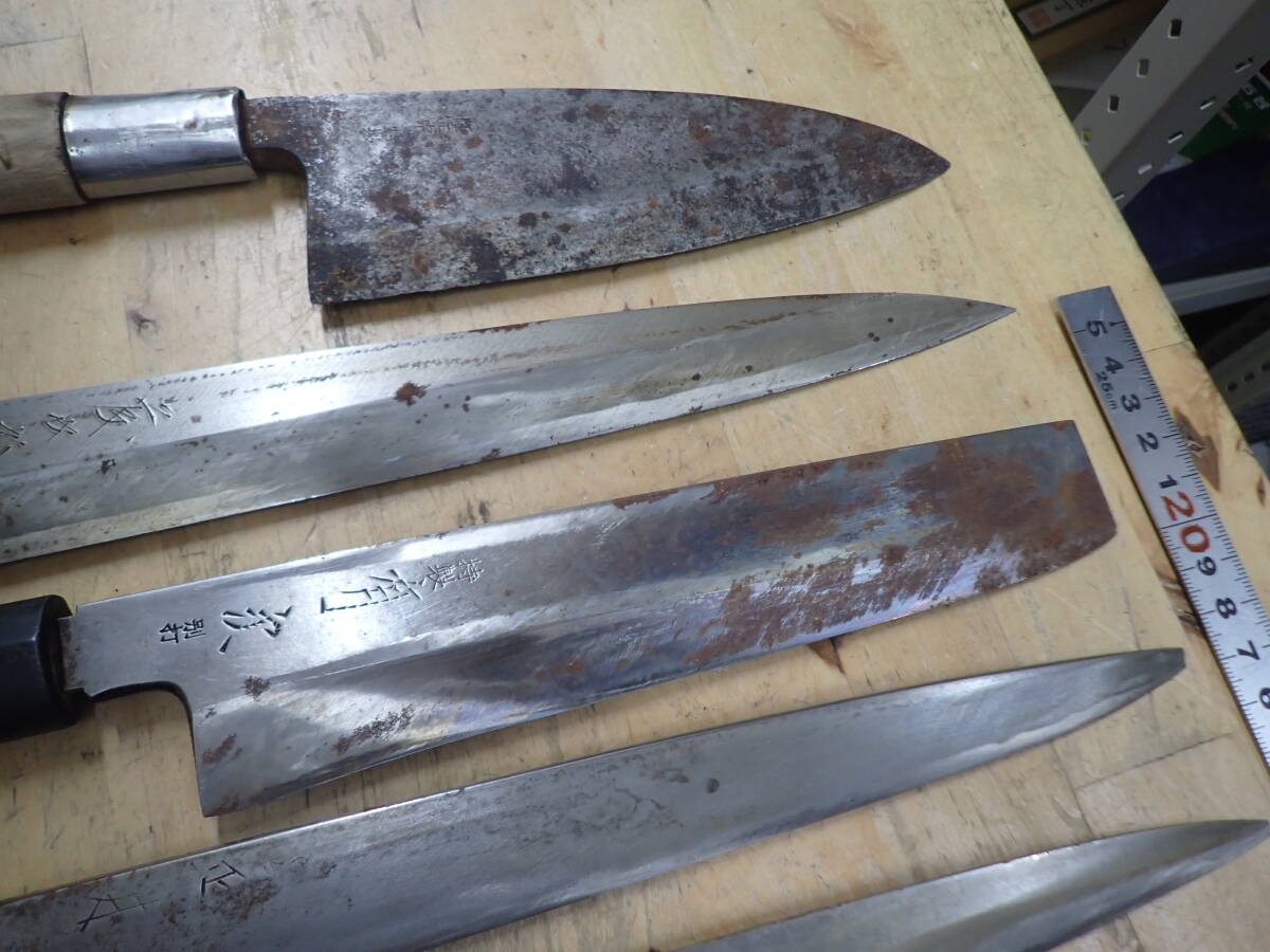 『A25A』和包丁 7本（7點）まとめてセット 出刃包丁 薄刃包丁 柳刃包丁 刺身包丁 正千代 角兵門 正本総本店 有次 隆正宗 