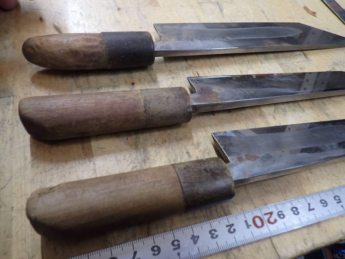 『A25C』鰻包丁 どじょう裂き包丁 3本（3點）まとめてセット 和包丁 刀匠 一竿子忠綱 特別作 /　正千代×2本　純?nèi)毡句摗·Δ胜?裂き