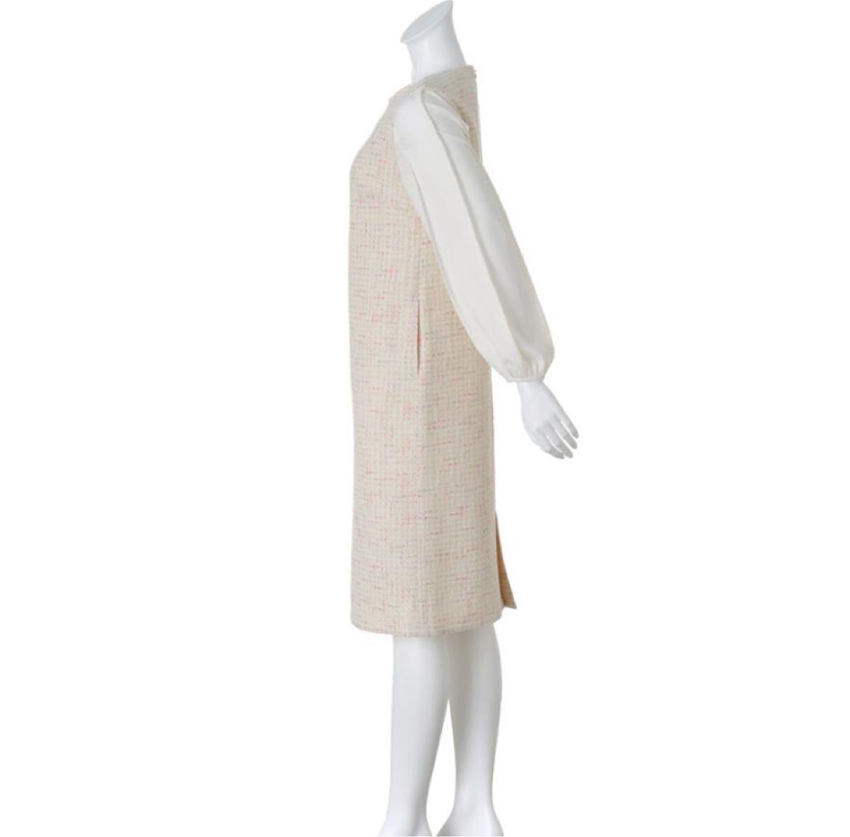 ディノス So Close ツイード ワンピース ステッチ刺繍 M_画像5