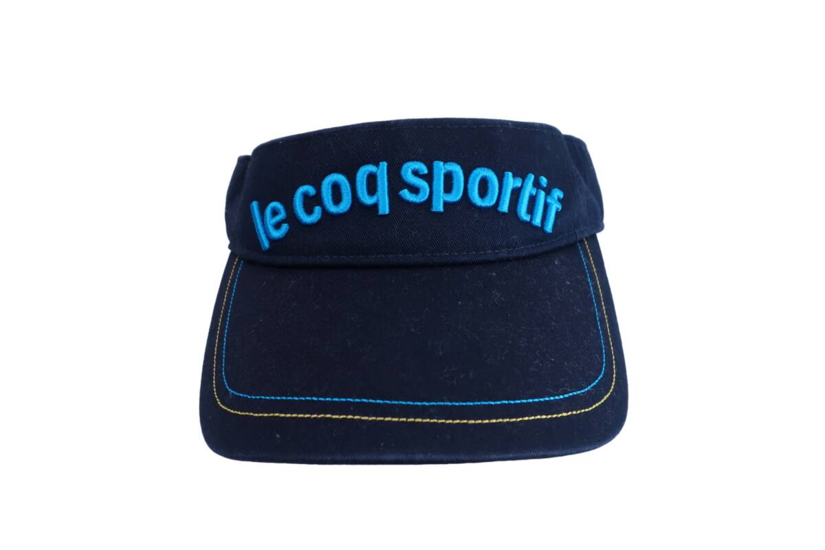 【50%オフ】le coq sportif(ルコックスポルティフ) サンバイザー 紺 メンズ F ゴルフ用品 2406-0472 中古_画像2