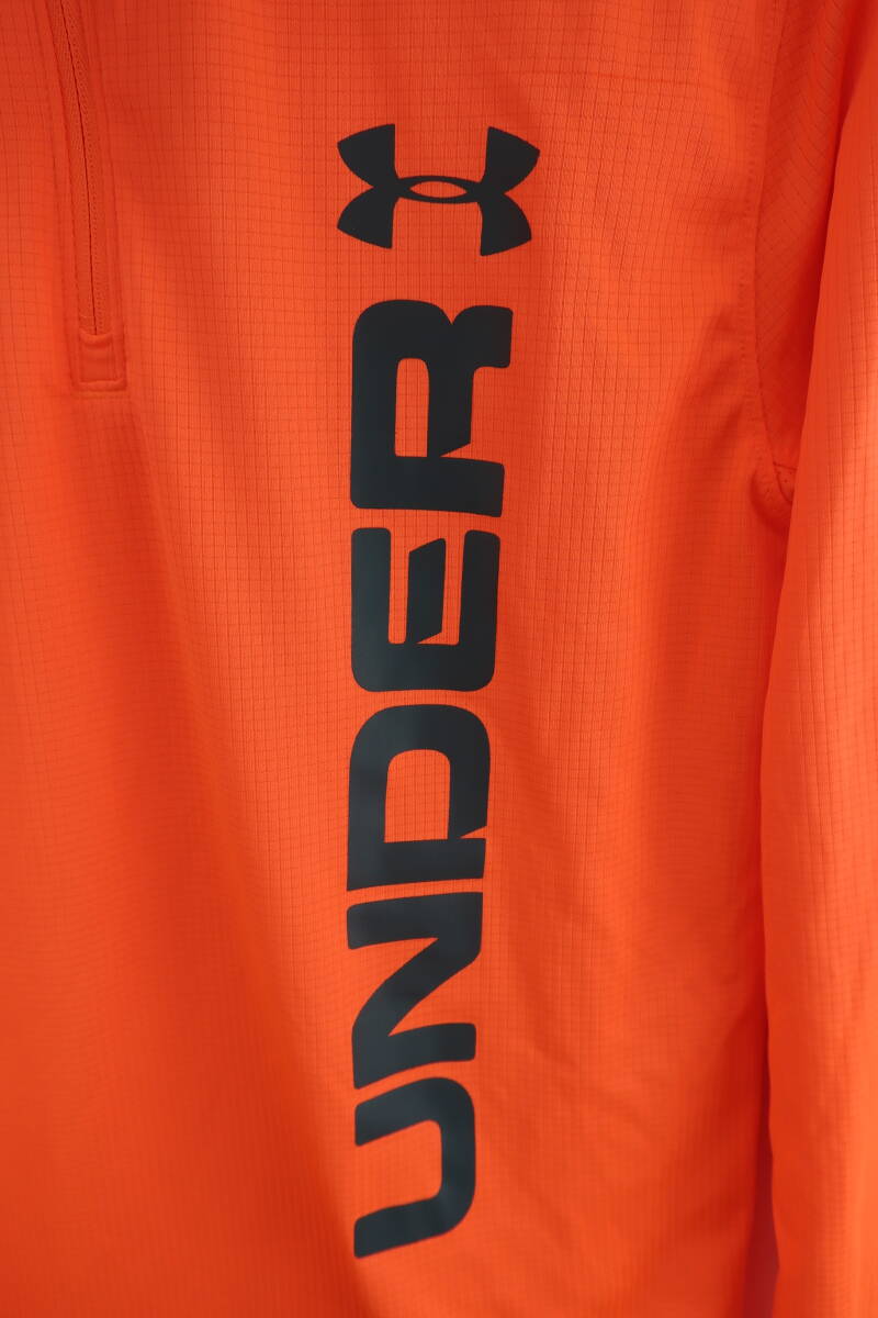 【50%オフ】【美品】UNDER ARMOUR(アンダーアーマー) 長袖ハーフジップシャツ オレンジ メンズ SM ゴルフ用品 2408-0431 中古_画像2