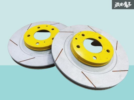 【DIXCEL ディクセル】塗装後 未使用保管 アウトレット品 FD3S RX-7 16インチ リア スリット ローター 2枚 3553002 イエロー 棚15-3_画像1