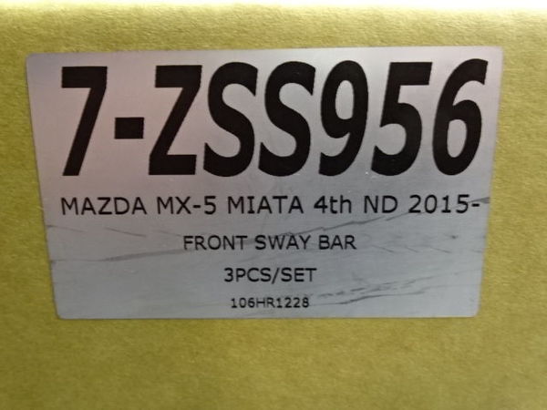 ND ND5RC ロードスター 強化 フロント スタビライザー Z.S.S. DG-Storm 25.4Φ 2段調整式 スタビ アンチロールバー スウェイバー ZSS UP_画像6