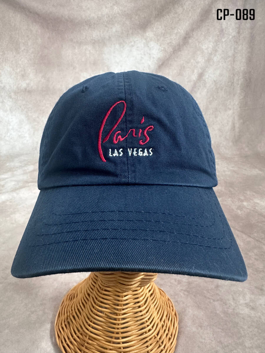 “Pari’s Las Vegas“刺繍キャップ シンプル マジックヘッドウェア ストラップバック ネイビー_画像1