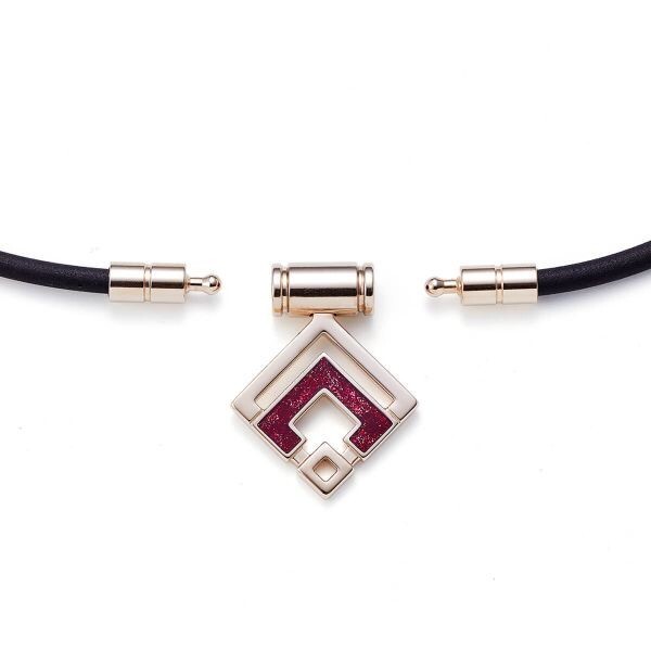 ★コラントッテ TAO ネックレス スリム ARAN mini シャンパンゴールド×ルビーレッドラメ M Colantotte [4523865134216] 4523865124583 _画像6