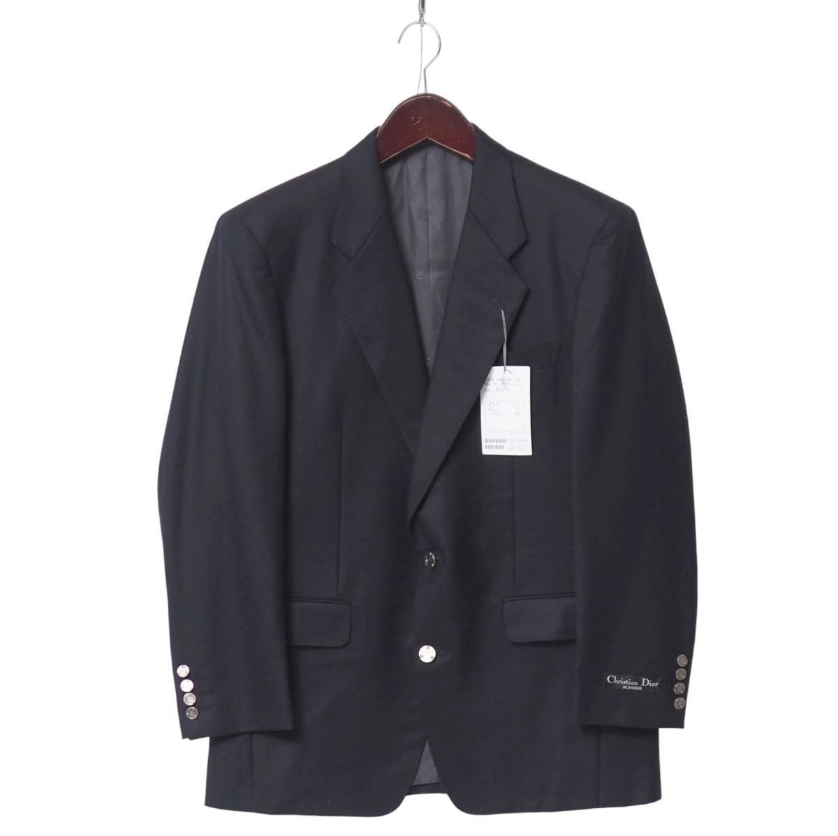 GS2364▽未使用 クリスチャンディオール/Christian Dior MONSIEUR*Vintage*メンズA6/CDロゴメタルボタン/テーラードジャケット/紺ブレザー
