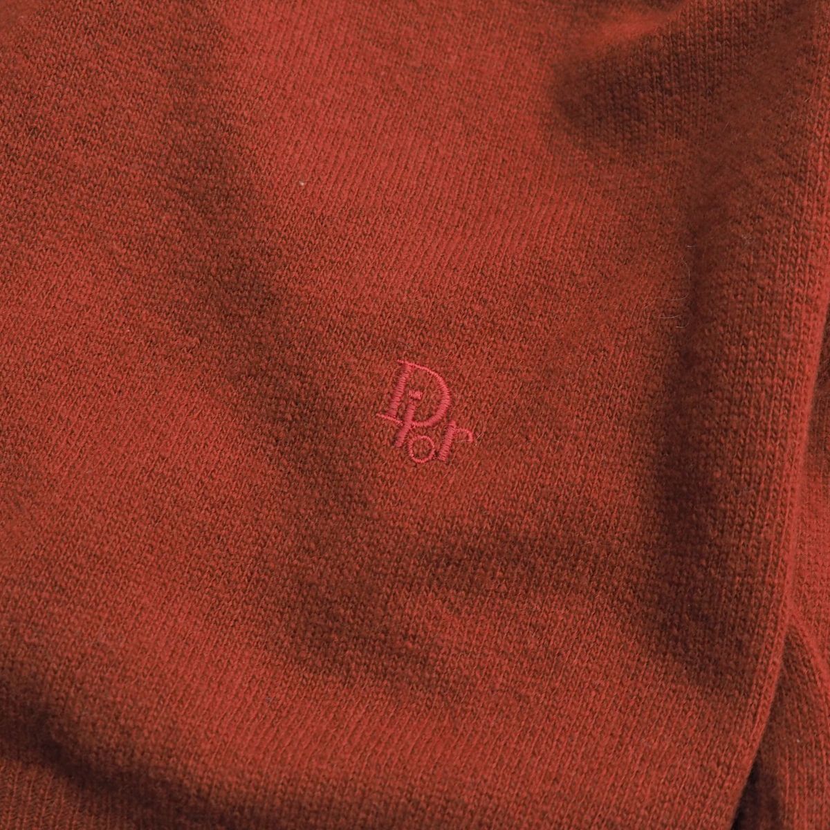 GR9957▽イタリア制*ヴィンテージ*Christian Dior MONSIEUR/クリスチャンディオール*メンズ48*Vネック ウールニット セーター*ブラウン系