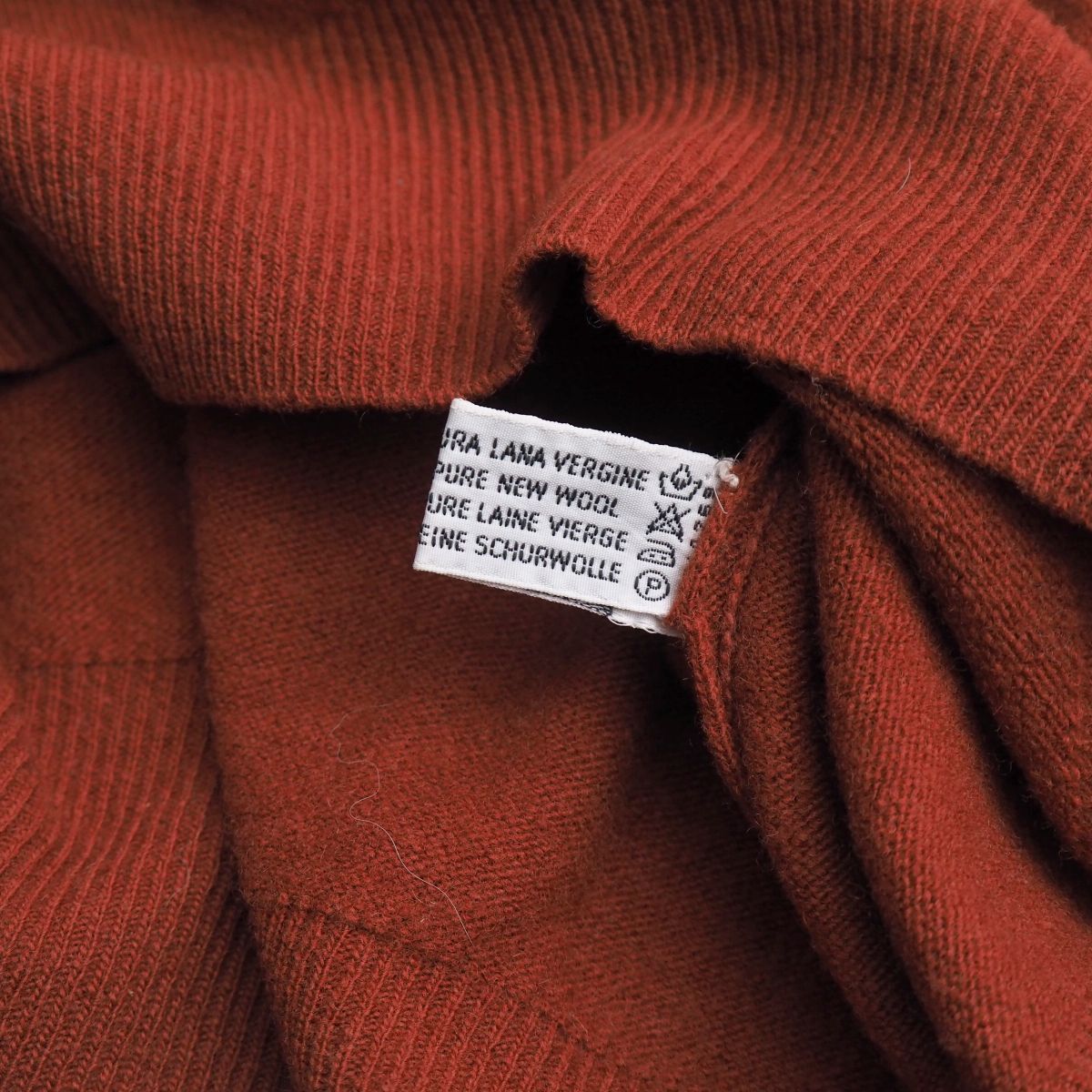 GR9957▽イタリア制*ヴィンテージ*Christian Dior MONSIEUR/クリスチャンディオール*メンズ48*Vネック ウールニット セーター*ブラウン系