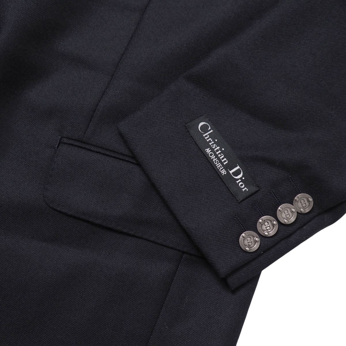 GS2364▽未使用 クリスチャンディオール/Christian Dior MONSIEUR*Vintage*メンズA6/CDロゴメタルボタン/テーラードジャケット/紺ブレザー