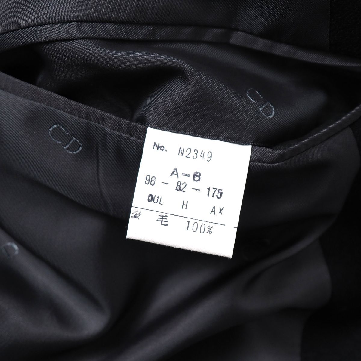 GS2364▽未使用 クリスチャンディオール/Christian Dior MONSIEUR*Vintage*メンズA6/CDロゴメタルボタン/テーラードジャケット/紺ブレザー