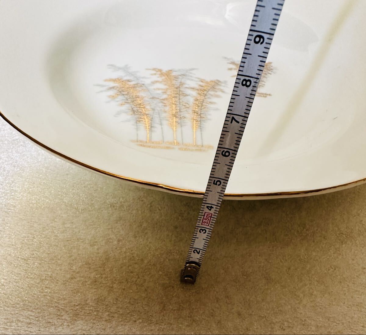 深川制磁 金銀竹林図 深皿 プレート 洋食器　2枚セット