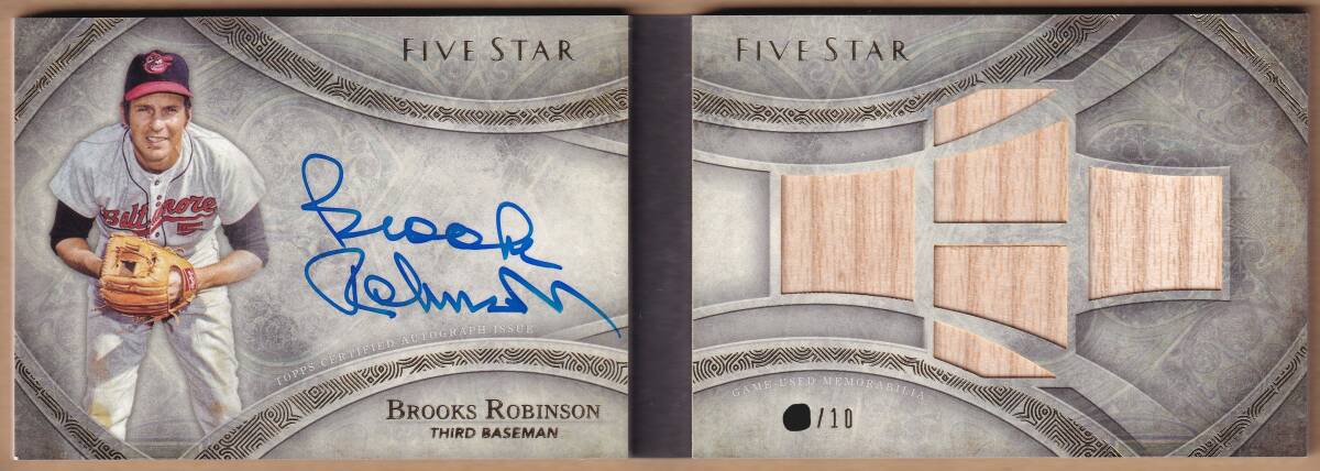 BROOKS ROBINSON 直筆サインカード 10枚限定 2014 TOPPS FIVE STAR FOUR-PIECE SIGNATURE BOOK CARD / ブルックス?ロビンソン / AUTO