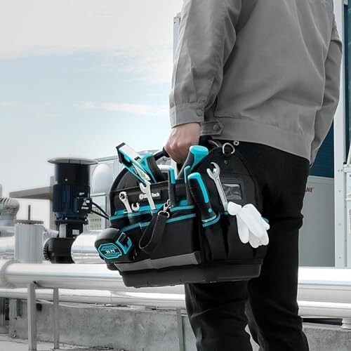 【新品送料無料】DURATECH ツールバッグ 多機能ツールバッグ 工具差し入れ 工具袋 工具入れ 900Dオックスフォード 調節_画像8