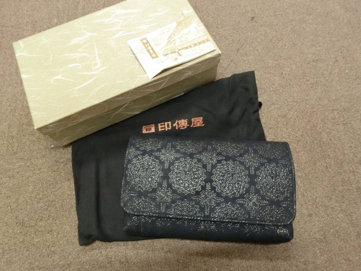 46312◆印傳屋 セカンドバッグ クラッチバッグ 鹿革 漆