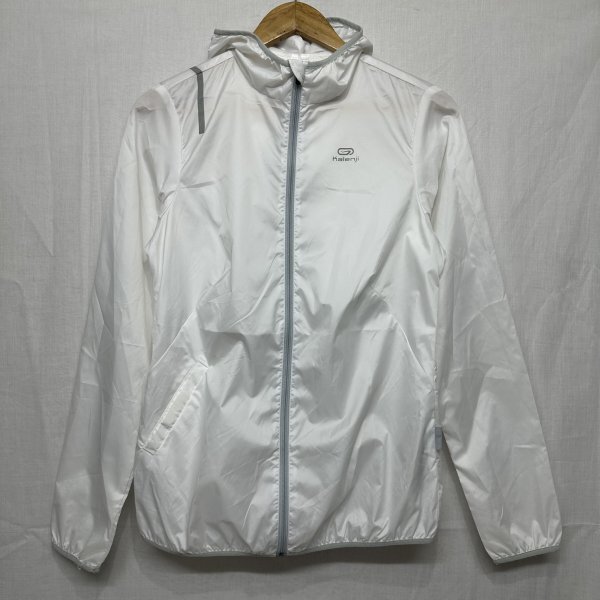 Kalenji カレンジ ロング スリーブ 長袖 フル ジップ アップ フーディー ジャケット XS 白 ホワイト ランニング ジョギング ウエア b22321_画像1