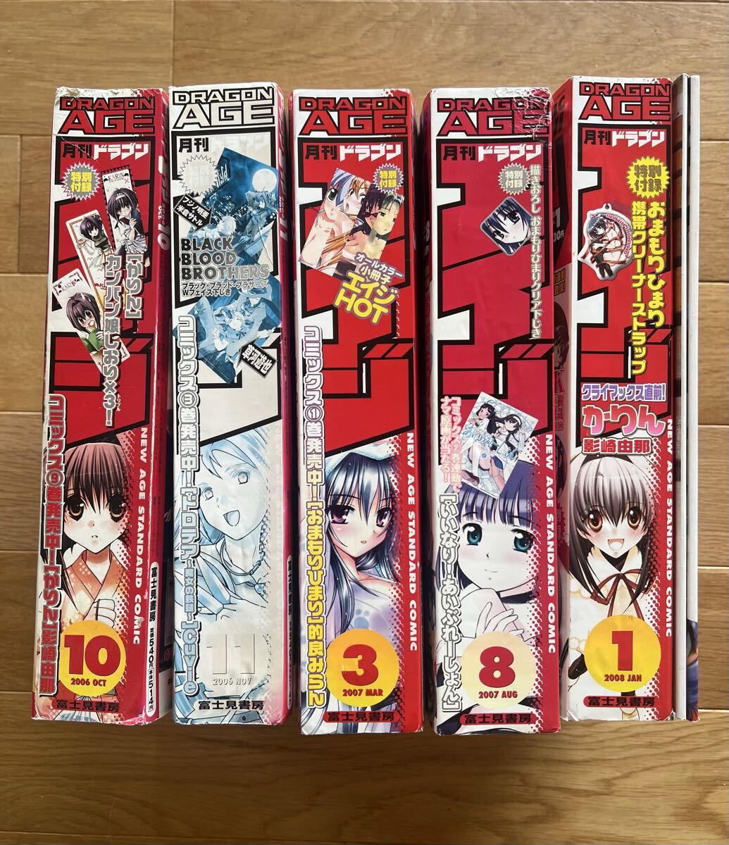 月刊ドラゴンエイジ 2006〜2008年5冊/付録冊子2冊まとめて かりん/ドロテア/おまもりひまり/あいぶれーしょん 漫画 コミック_画像2