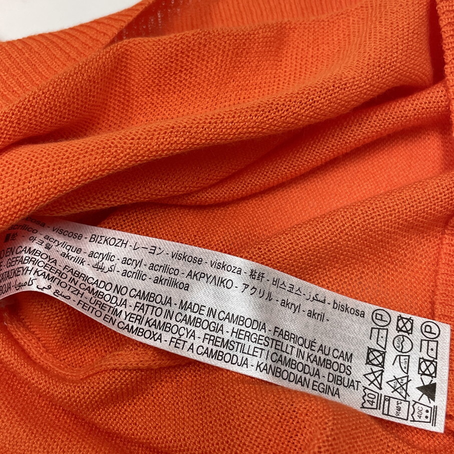 ZARA /S/ オレンジ 長袖ニット トップス レディース タグ付き オフィスカジュアル 通勤フェミニン 大人可愛い生地アクリル混 デイリー ザラ_画像8