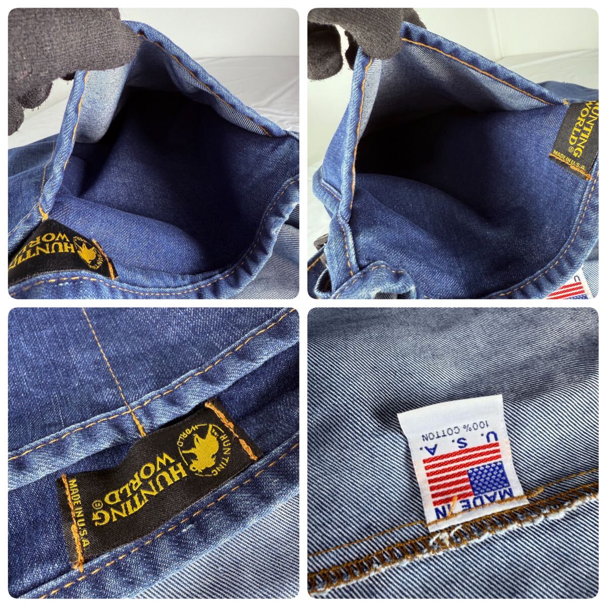 1円《 極美品 》ハンティング ワールド メッセンジャーバッグ ショルダーバッグ クロスボディ デニム コットン 大容量 メンズ レディース