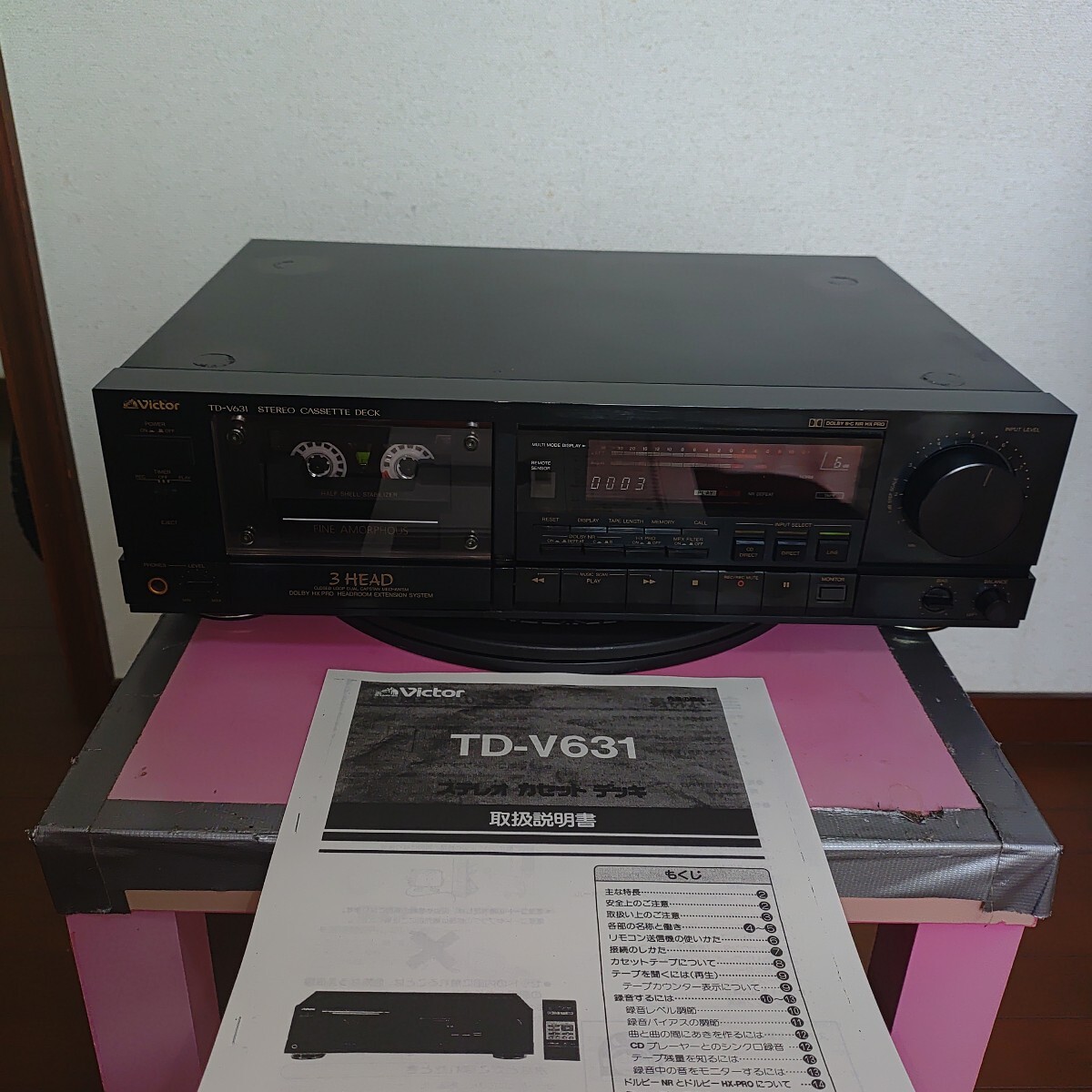 Victor ビクター カセットデッキ TD-V631 動(dòng)作品 取説付き