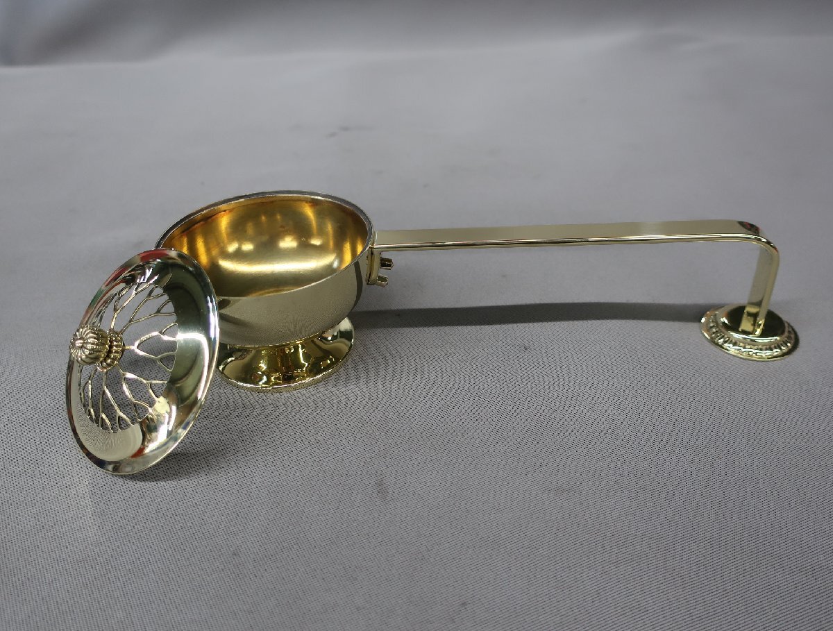 【K-2577】金剛型柄香炉（小型）真鍮製ミガキ品　新品未使用　_画像4