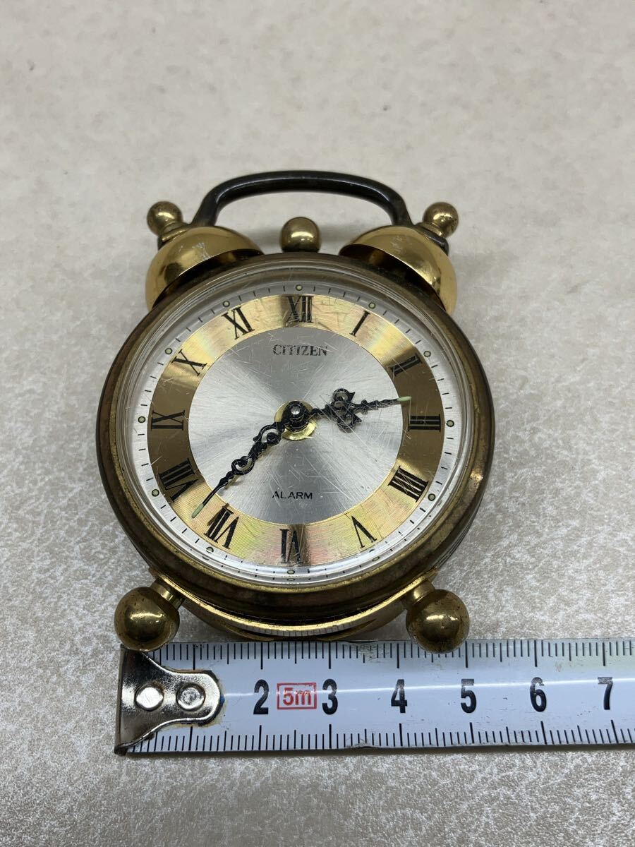S559★ シチズン CITIZEN 手巻きゼンマイ式目覚まし時計 昭和レトロ 中古・稼働品 雑貨★送料無料(北海道のみ送料1,400円)