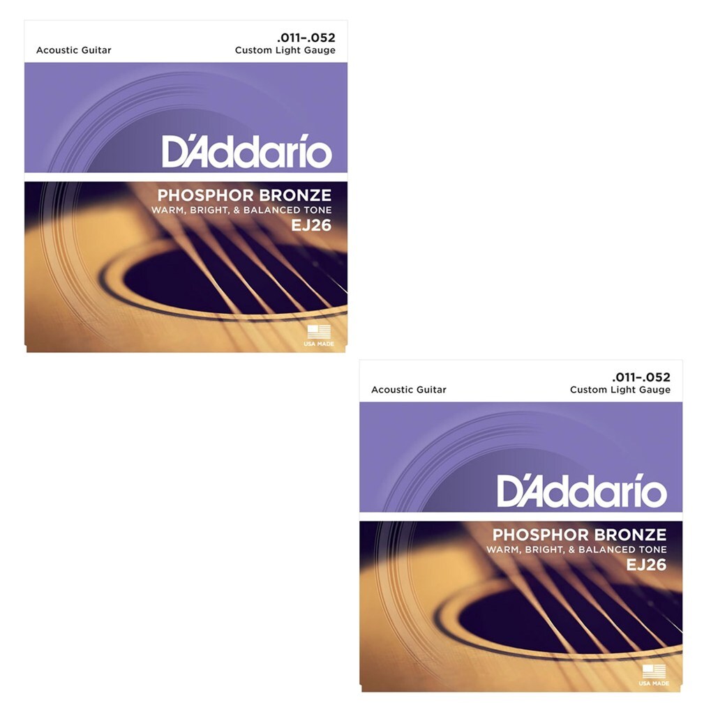 【2個(gè)】D'Addario ダダリオ EJ26 アコギ弦 .011-.052