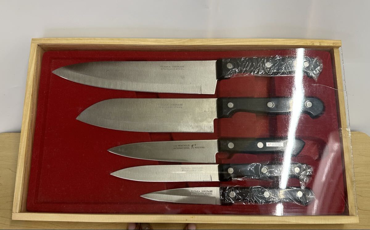 1円〜 御料理庖丁　5本セット　高級ステンレス製　YUTAKA ISHINABE J929102_画像2