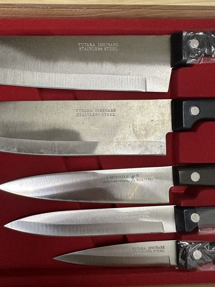 1円〜 御料理庖丁　5本セット　高級ステンレス製　YUTAKA ISHINABE J929102_画像3