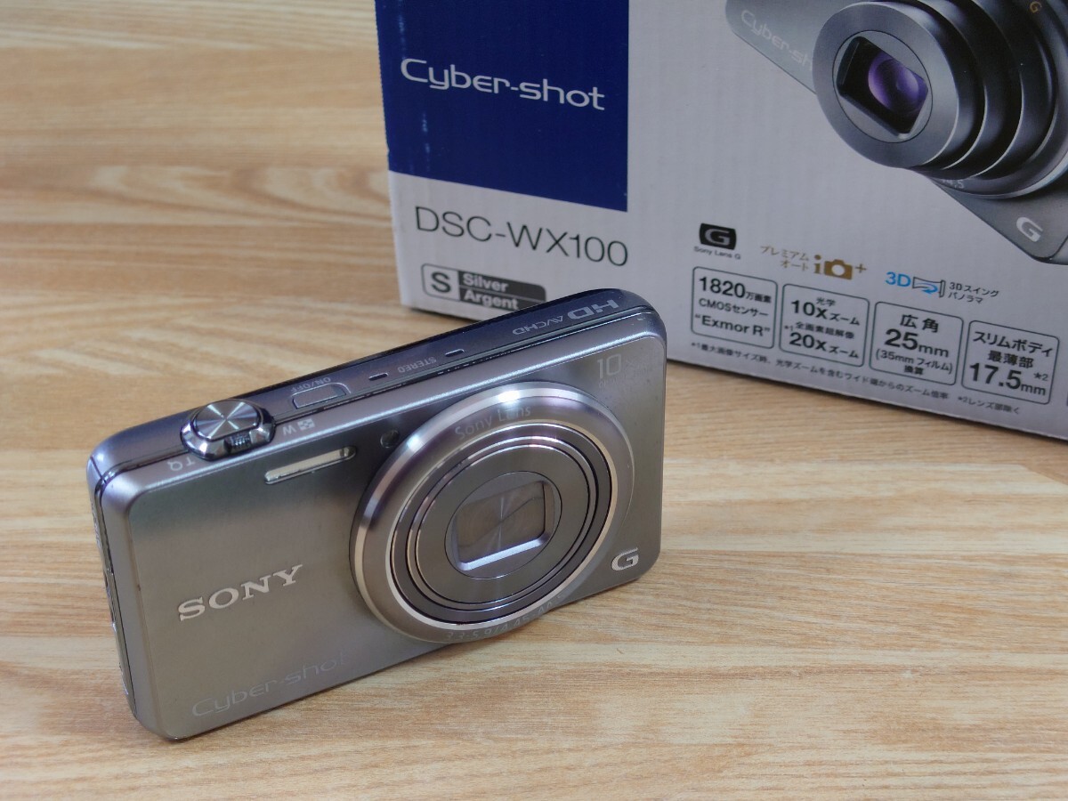 ソニー サイバーショット SONY Cyber-shot DSC-WX100/S シルバー ＋ 純正予備バッテリー NP-BN1 （不具合あり）
