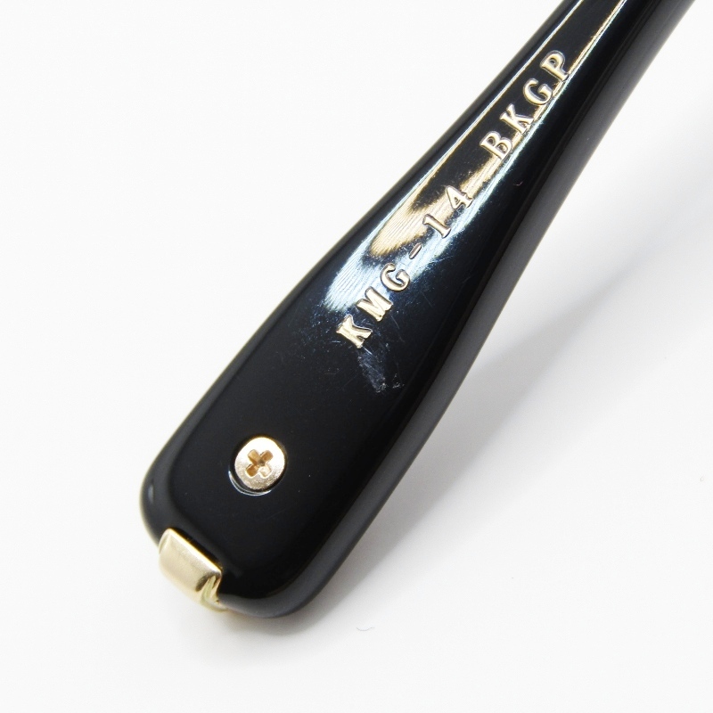 美品 金子眼鏡 カネコガンキョウ メガネフレーム KMG-14 日本製 ボストン K18飾りパーツ BKGP ブラック/ゴールド 61003591_画像9