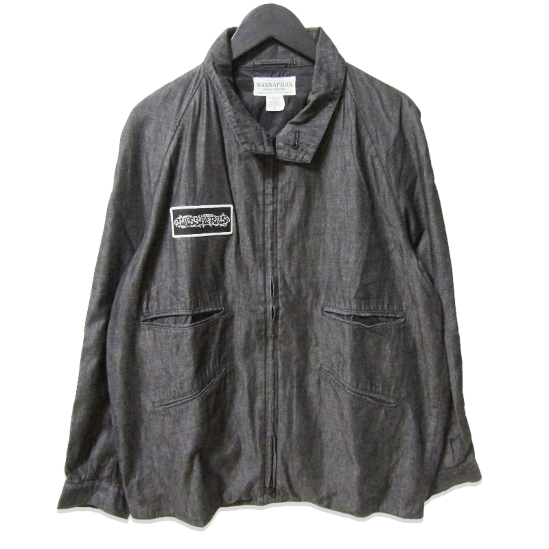 SASSAFRAS ササフラス WHEEL BARROW JACKET デニムジャケット ホイールバロージャケット スイングトップ 日本製 ブラック 黒 S 27111119