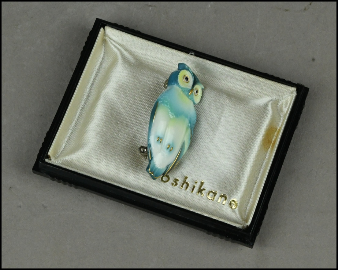 【NNK】有田焼『幻の超絶技巧』俊兼作【トシカネジュエリー】陶器製 細密 梟細工 ブローチ アクセサリー 装身具 ③ D7-909-3_画像2