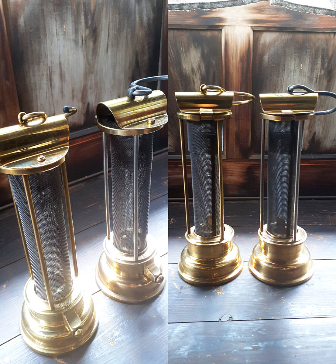 稀少モデル 2臺セット【E.Thomas & Williams】Davy Lamp デービー燈 MADE IN WALES UK【検索：ブッシュクラフト／カンブリアン】送料無料