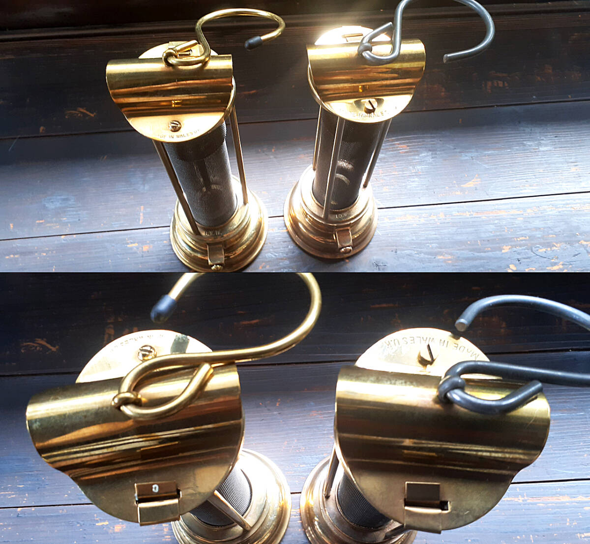 稀少モデル 2臺セット【E.Thomas & Williams】Davy Lamp デービー燈 MADE IN WALES UK【検索：ブッシュクラフト／カンブリアン】送料無料