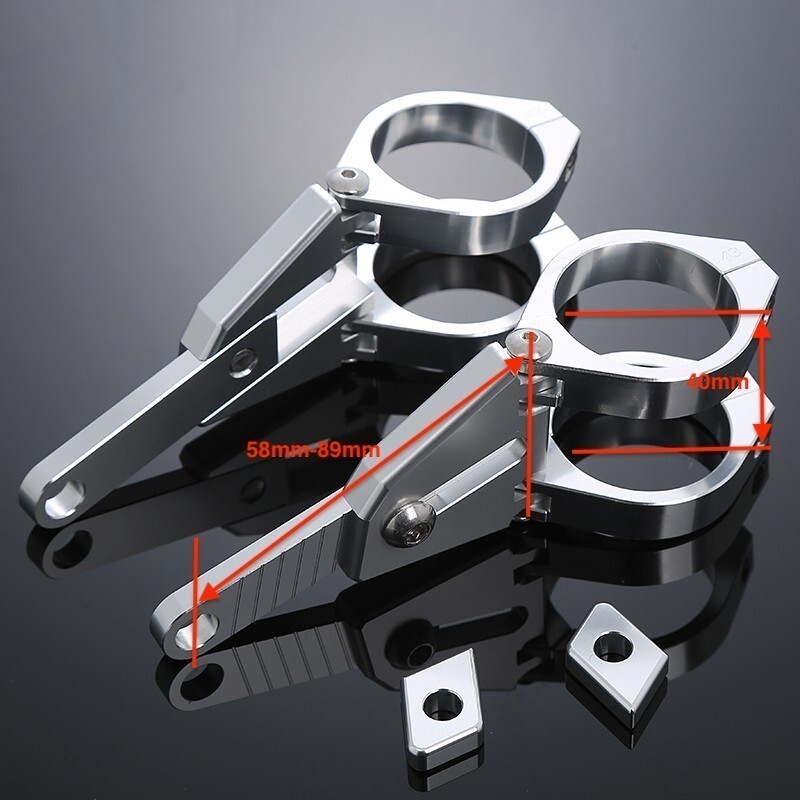 AL削出し アジャスタブルヘッドライトブラケット27mm SUZUKI RG50γ ウルフ50 13034X27B_画像1