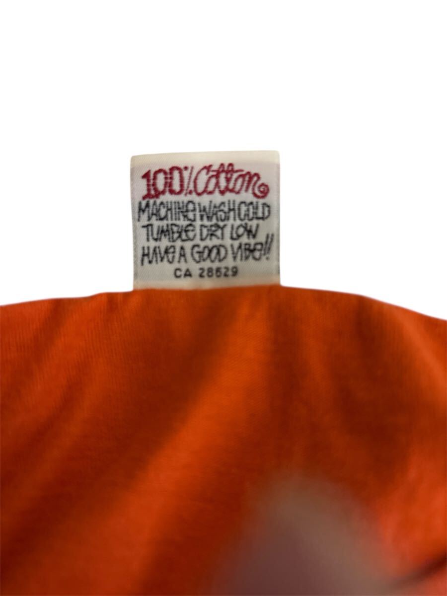 【激レア 白タグ 90s USA制】STUSSY ステューシー Tシャツ オレンジ Lサイズ ワールドワン 両面プリント ビンテージ