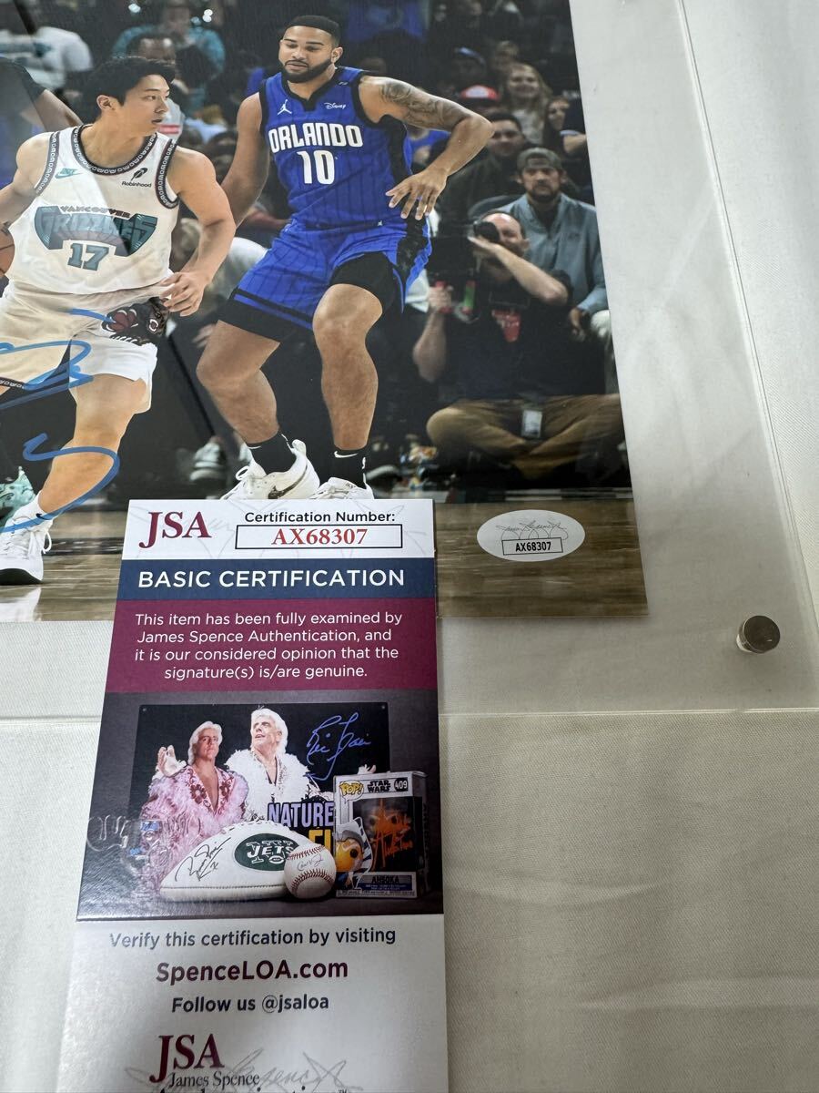 シカゴブルズ　河村勇輝　直筆サイン入りフォト　JSA鑑定　証明書付き