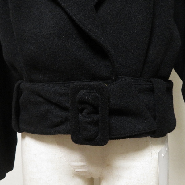 #wnc ジュンコシマダ 49 AV JUNKOSHIMADA ジャケット 9 黒 ショート丈 金ボタン ベルト付き レディース [966748]_画像5