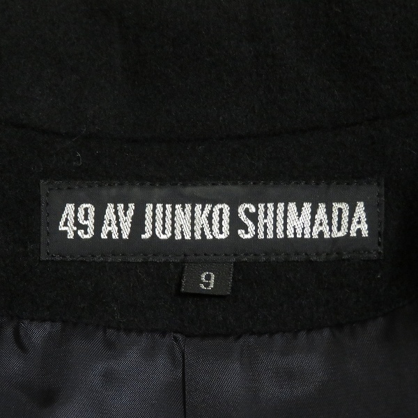 #wnc ジュンコシマダ 49 AV JUNKOSHIMADA ジャケット 9 黒 ショート丈 金ボタン ベルト付き レディース [966748]_画像7