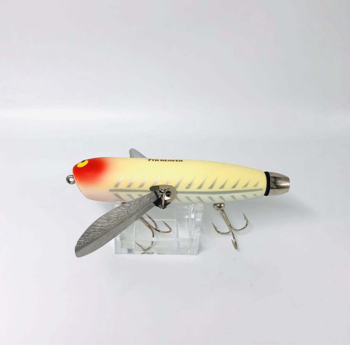 【美品】ガウラクラフト GaullaCraft トリージャ 約115mm 1oz ホワイトショア TORIEJA 羽根モノ ノイジー ルアー バルサ B098_画像2