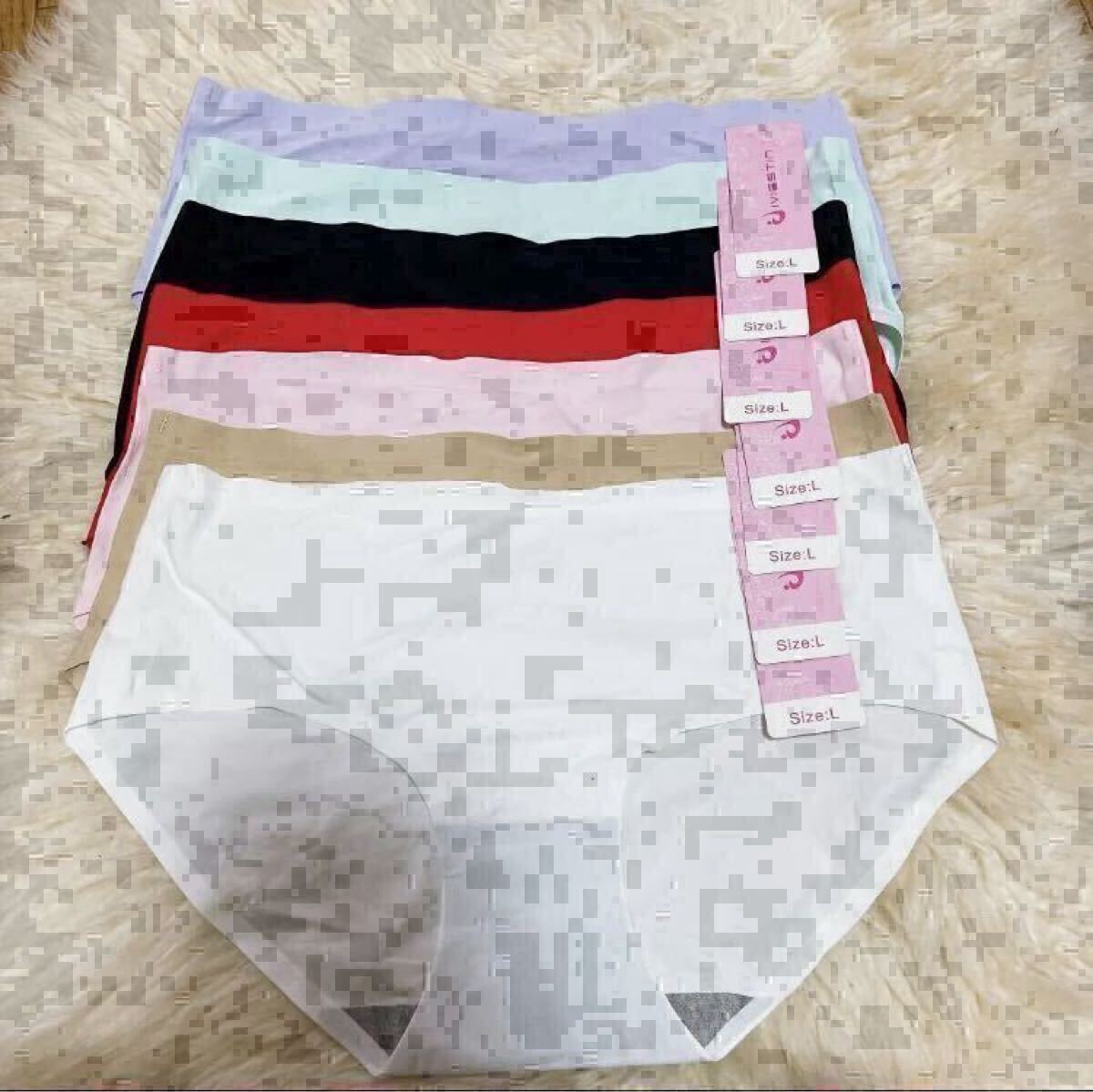 シームレス ショーツ 3枚セット ブラック 黒 ベージュ ブルー 肌色 青 4L 3XL レディース 下着 コットン 綿 パンツ XXXL パンツ _画像9