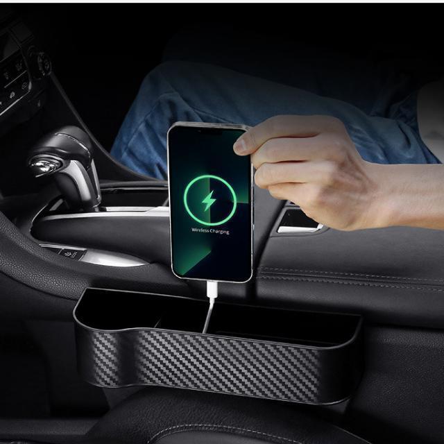 車用 サイド収納ボックス 車載 コンソールボックス シートポケット サイド収納ボックス 運転席と助手席 コンソール ドリンクホルダー_画像5