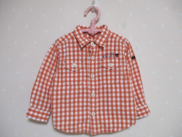Ω ミキハウス 　ダブルB　Ω ★ 可愛いチェックシャツ ★80cm 50928_画像1
