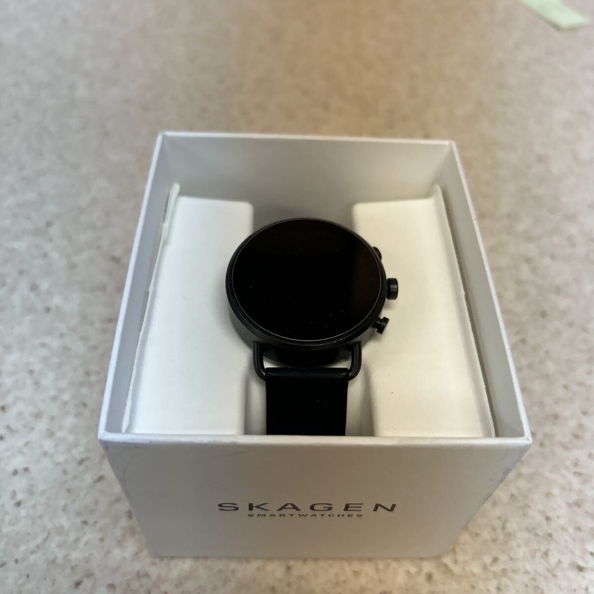 B0049 通電OK SKAGEN スカーゲン DW13S1 スマートウォッチ 腕時計 ブラック 現状品